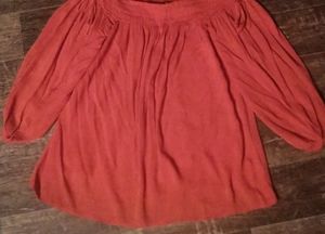 Rust colored off shoulder top